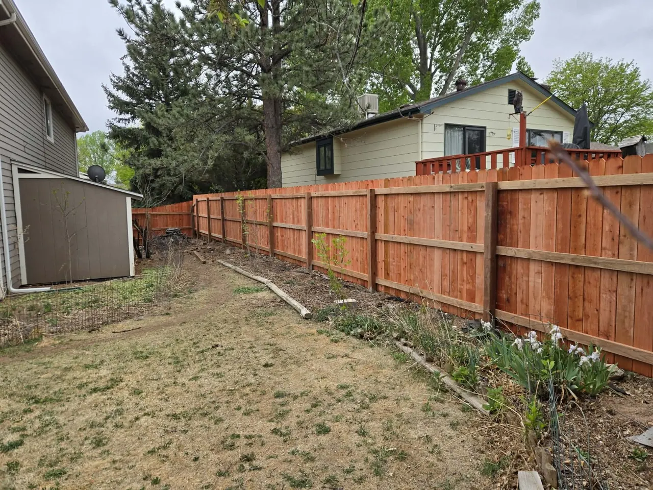 Finished cedar fence run
