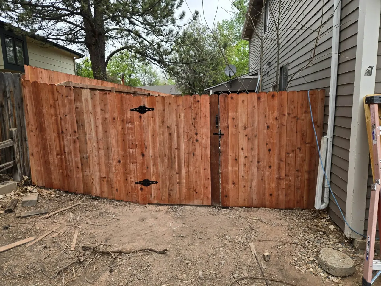 Finished cedar gate