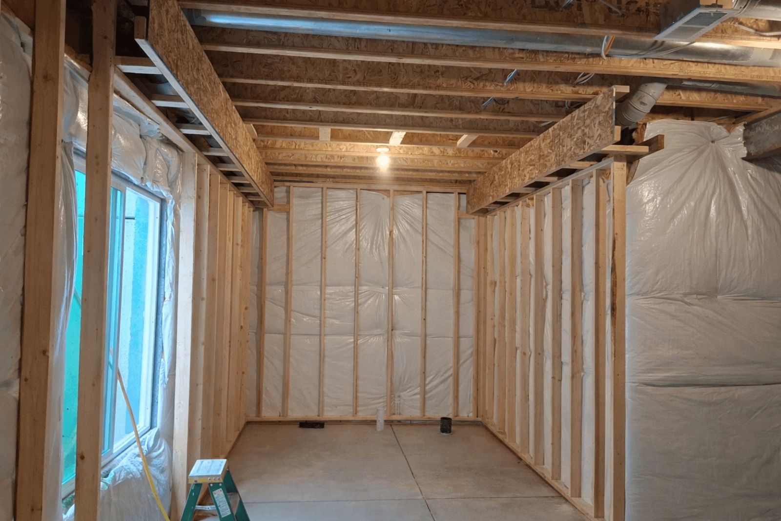 Finished basement framing details