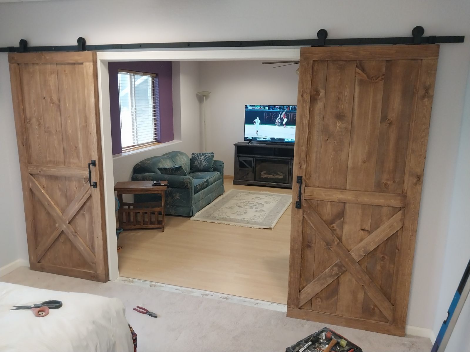 Custom barn doors finish work