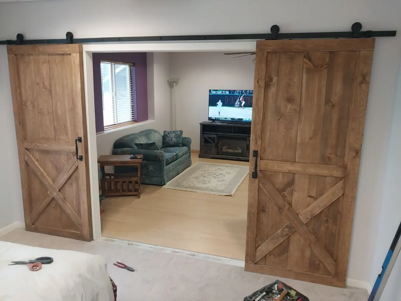 Finished custom barn doors