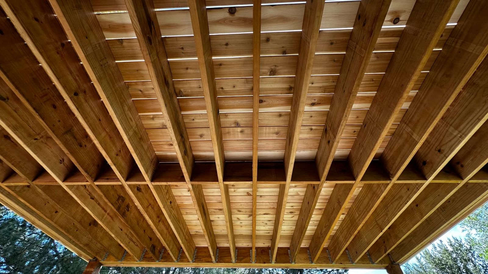 Deck framing in progress