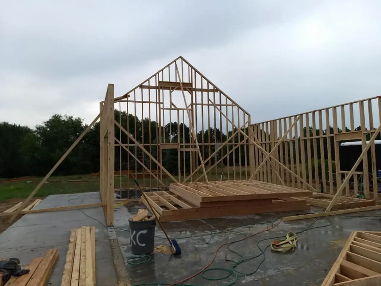 Large residential wall and floor framing system