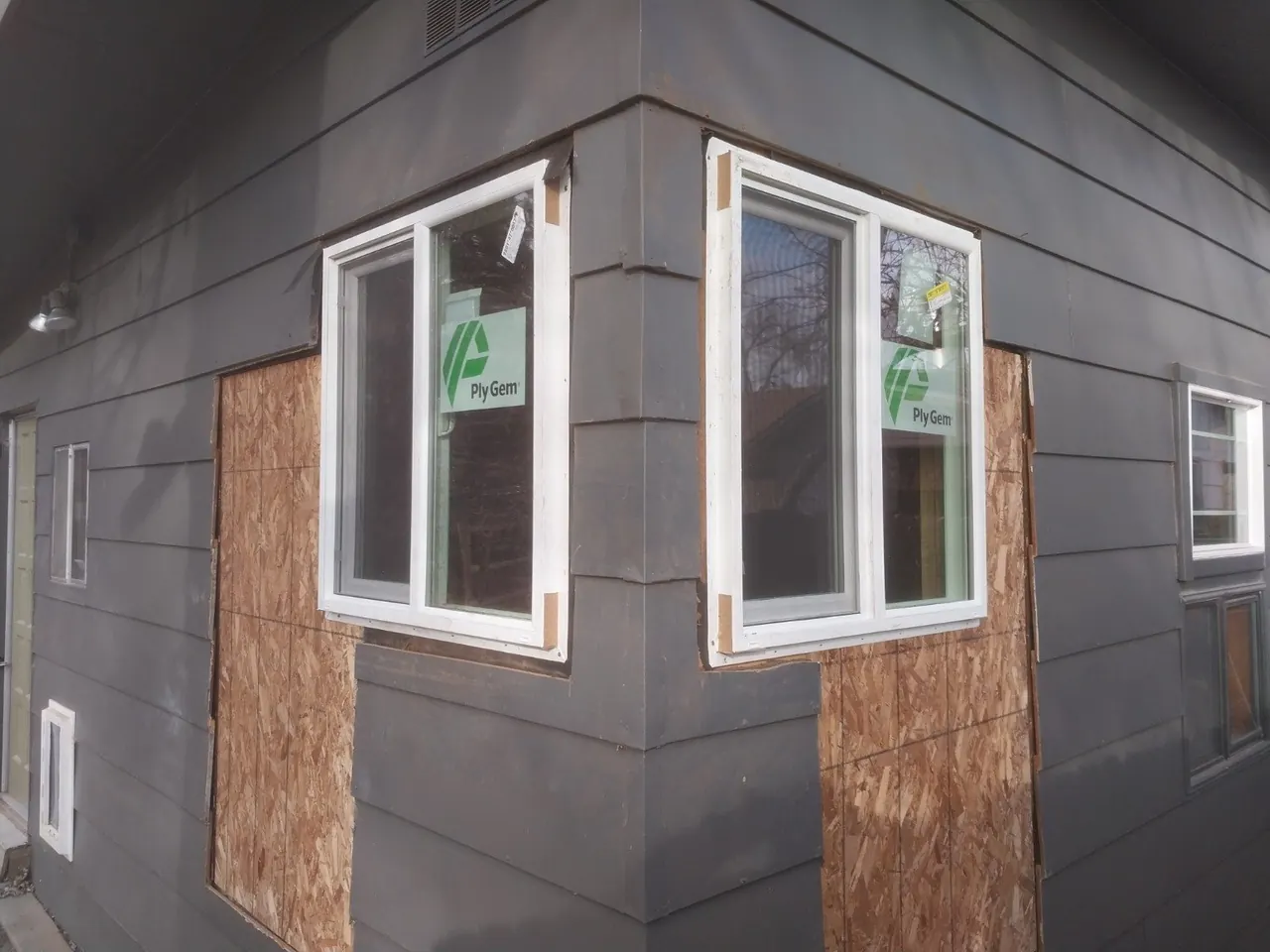Corner window replacement and exterior integration