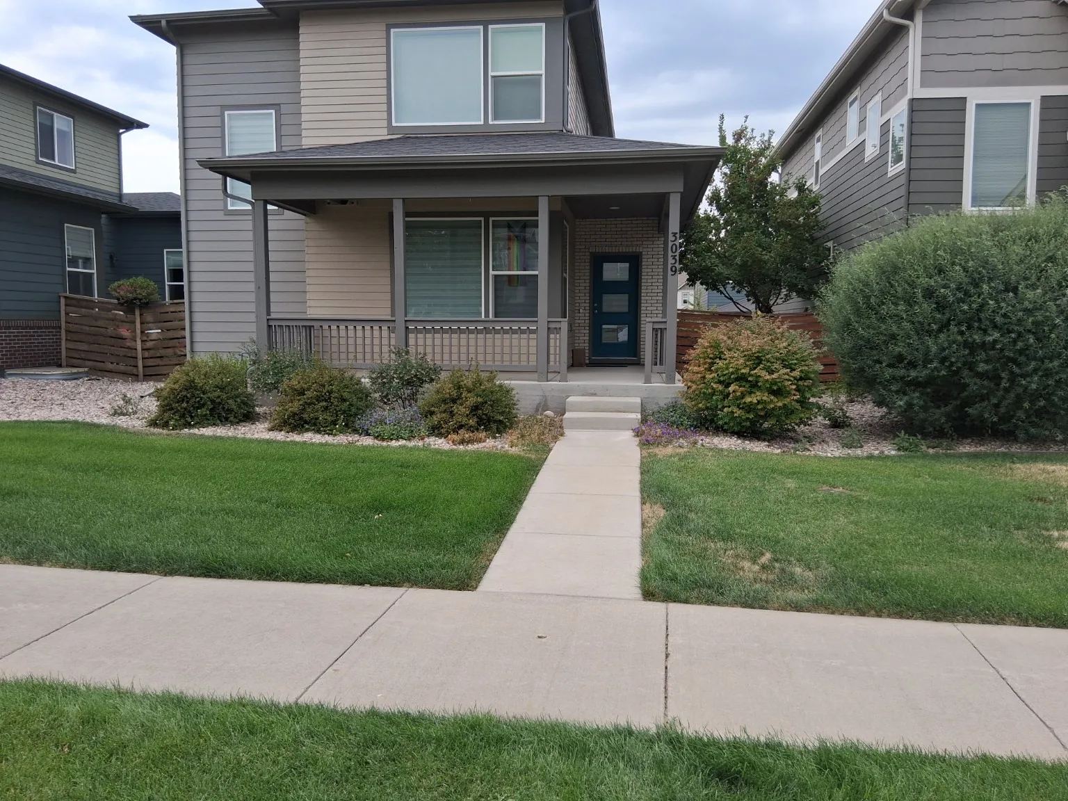 Finished front porch and railing work