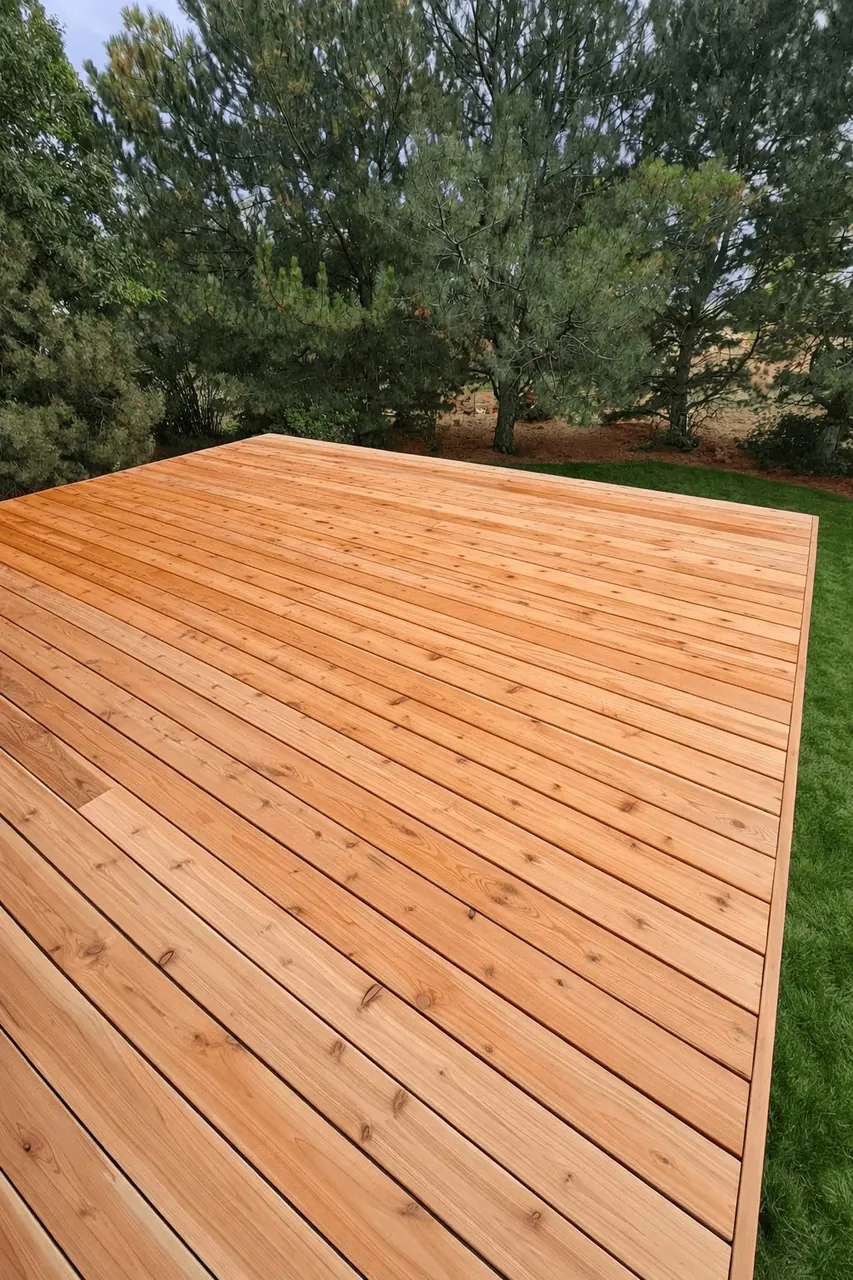 Finished cedar deck project