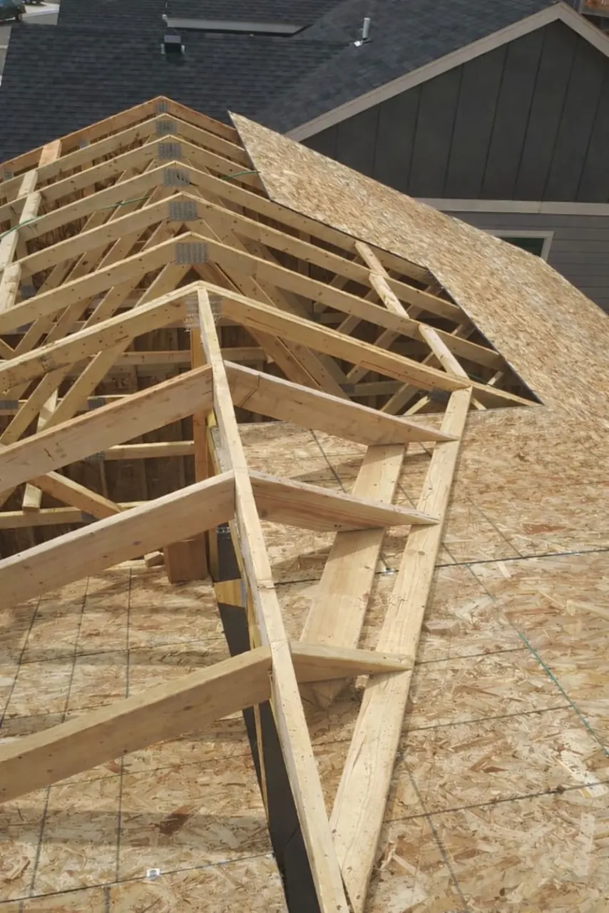 Complex roof framing completed during Brady's construction career